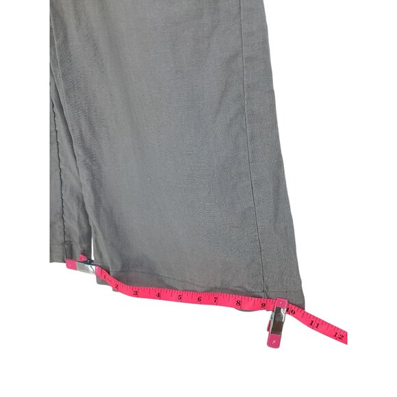 St. Tropez West Women Gray Linen Drawstring Wide-Leg Pants Size M Preppy Coastal - Picture 6 of 9